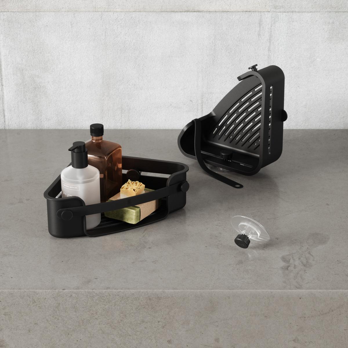 Doucherek FLEX GEL-LOCK Hoek Zwart