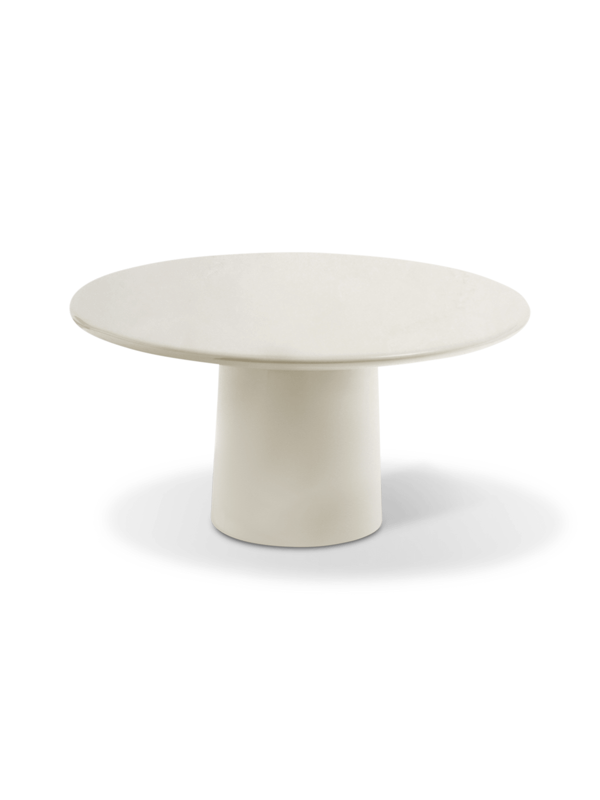 Albanella salontafel van cement met glanzend witte afwerking ⌀85 cm