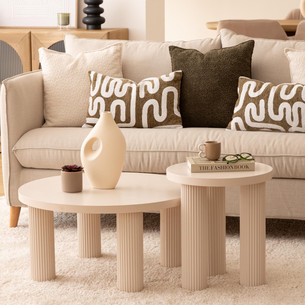 Bijzettafel MOSSON Beige Ø40