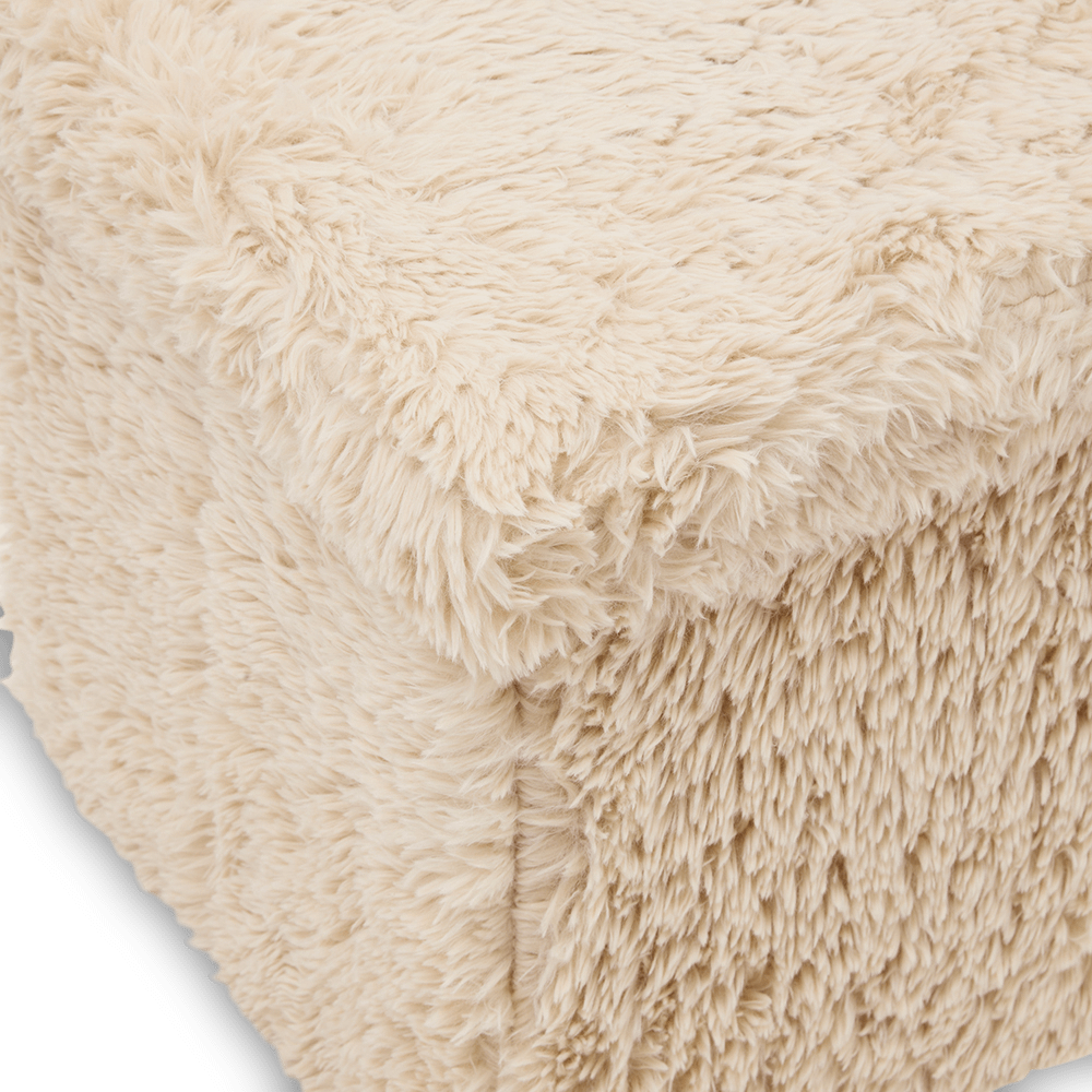 Opbergpouf DUVIO Fake Fur Beige