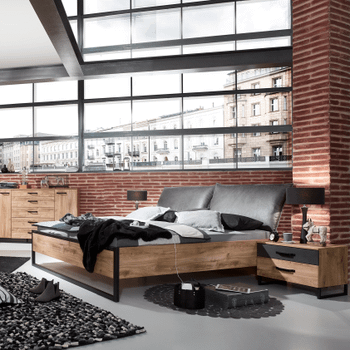 Nachttafelset KICK F99-Plankeneiche/Raw Steel Nachttafelset KICK F99-Plankeneiche/Raw Steel