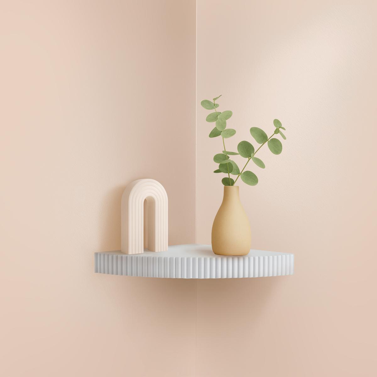 Wandplank ONNIA Hoek Ribbel Wit