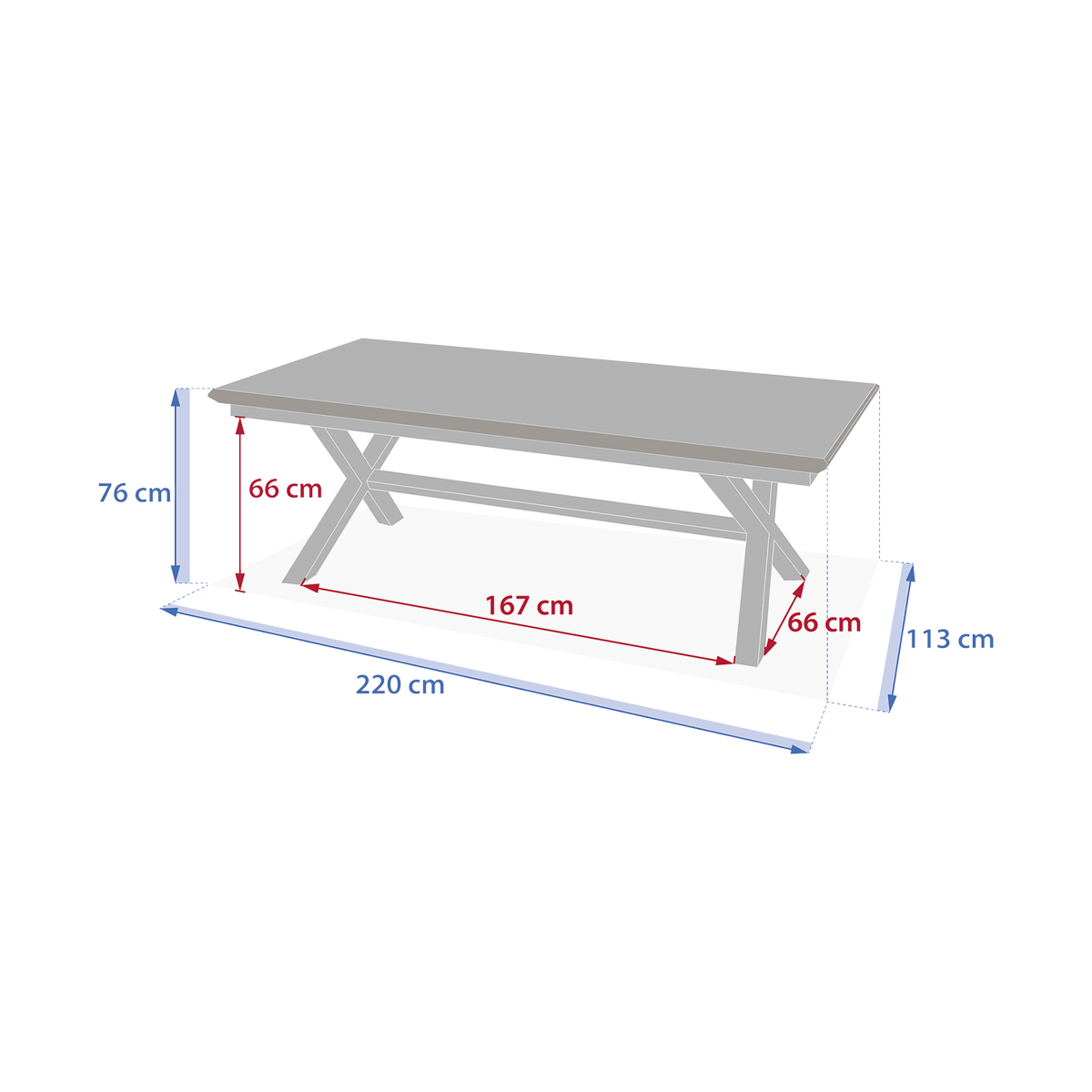 Tuintafel CORTONA Verlengbaar 220/280x113 Grijs/Hout