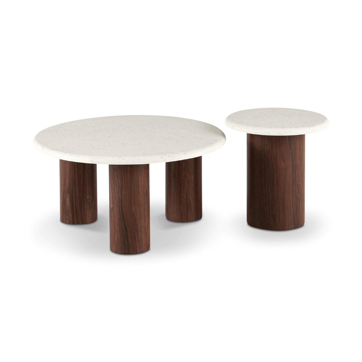 Salontafelset CALIMA Concrete Terrazzo/Walnoot