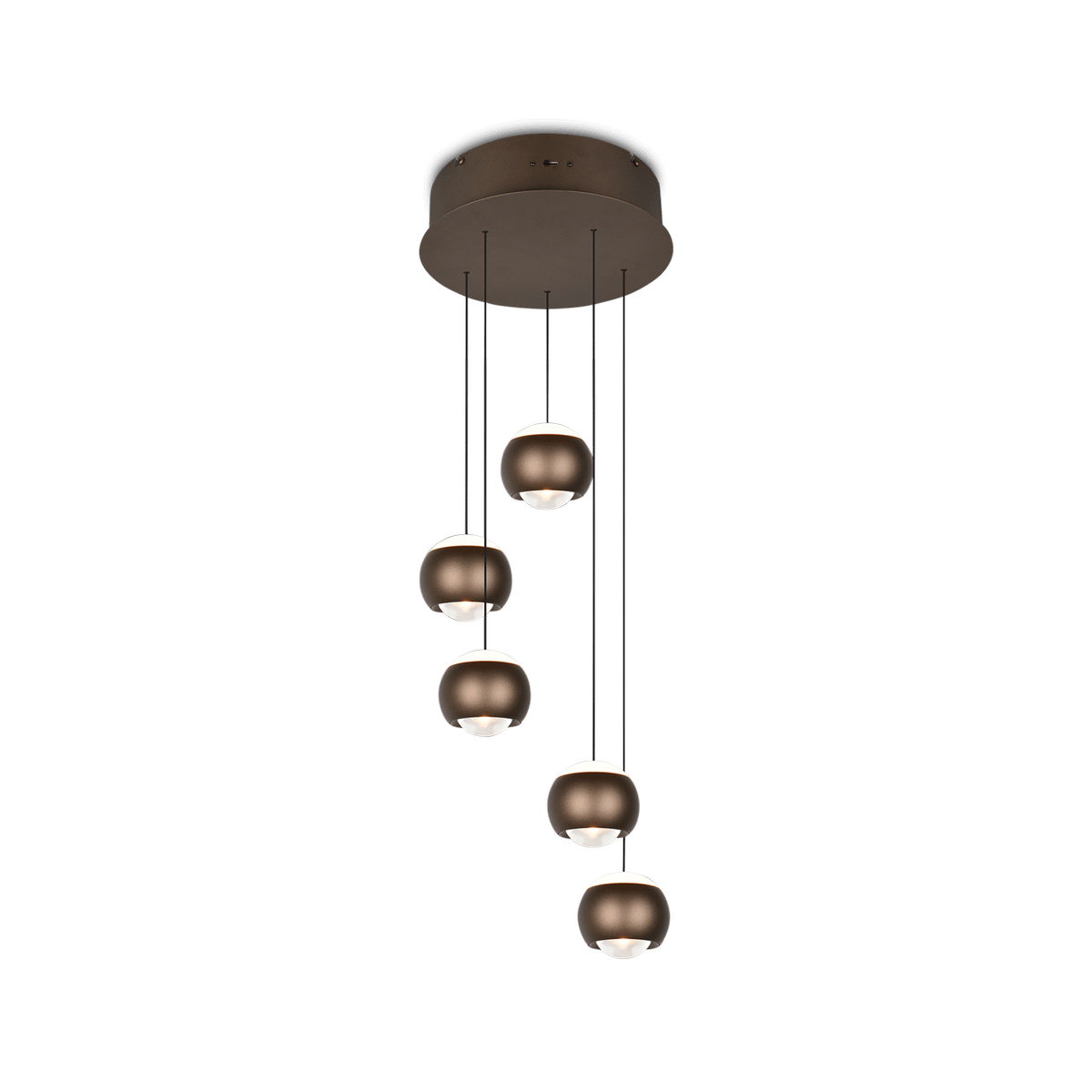 Hanglamp ORBIT 5Del Rond Platinum