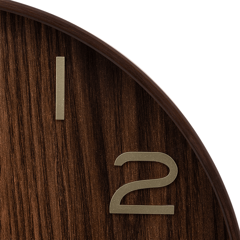 Klok IRKIS Rond Ø55 Houtlook Bruin Klok IRKIS Rond Ø55 Houtlook Bruin