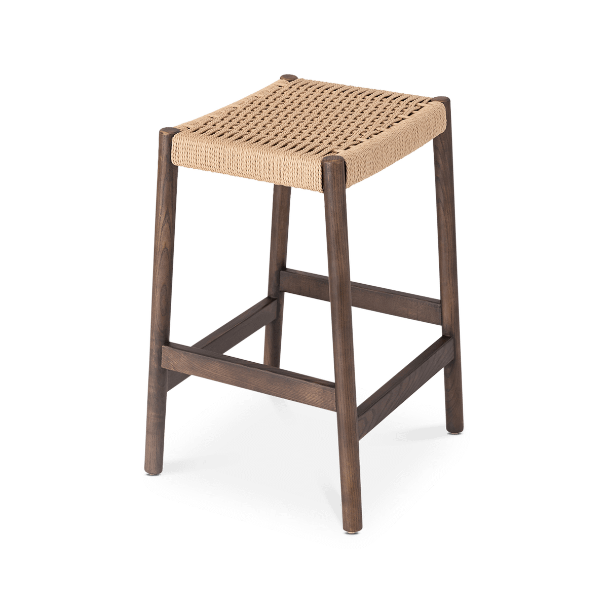 Counterstoel OVAREN Toasted Walnut/Natural Weave