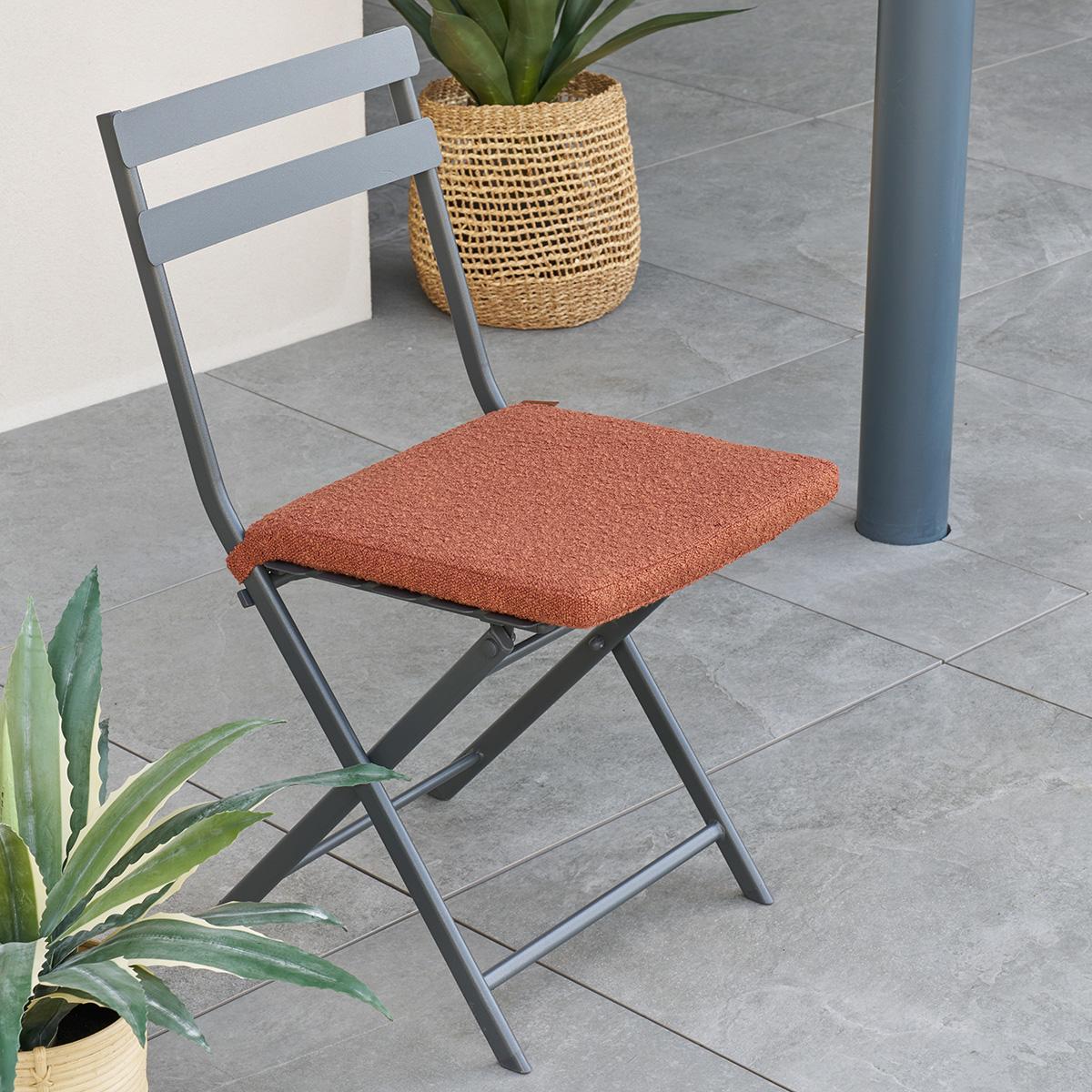 Stoelkussen Velcro TEMPIO Acajou