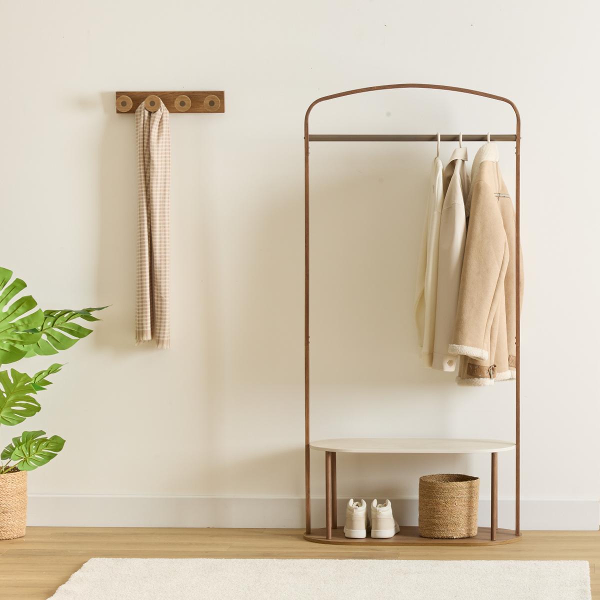 Kledingrek COMME Hout/Metaal Bruin/Beige