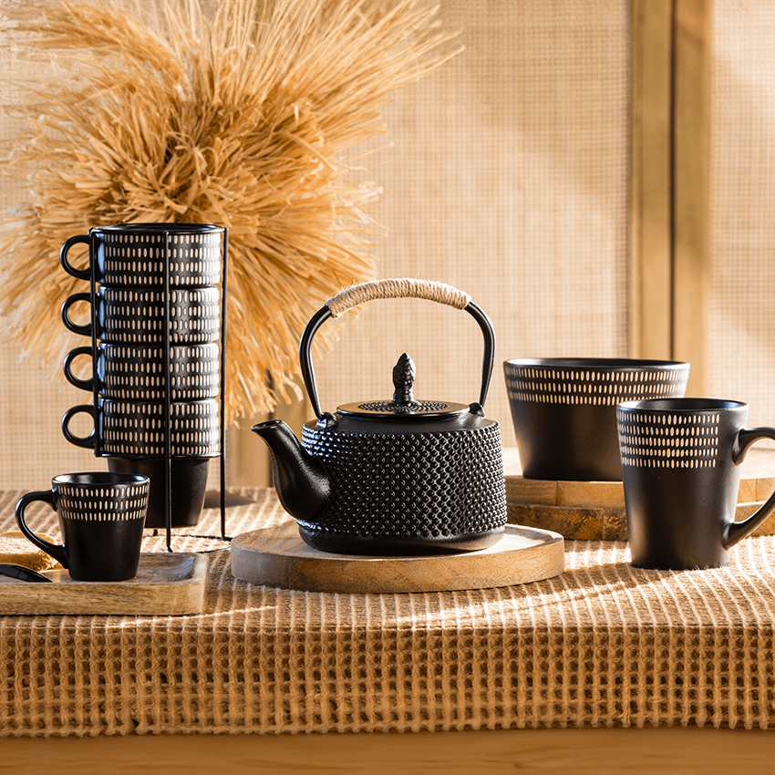 Theepot FLORRA Gietijzer Zwart 1l