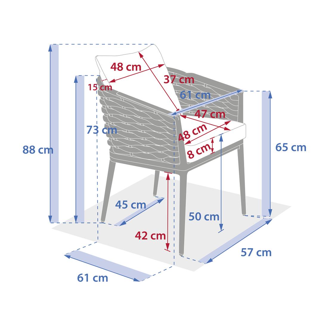 Armstoel NUORO Beige/Zand Armstoel NUORO Beige/Zand
