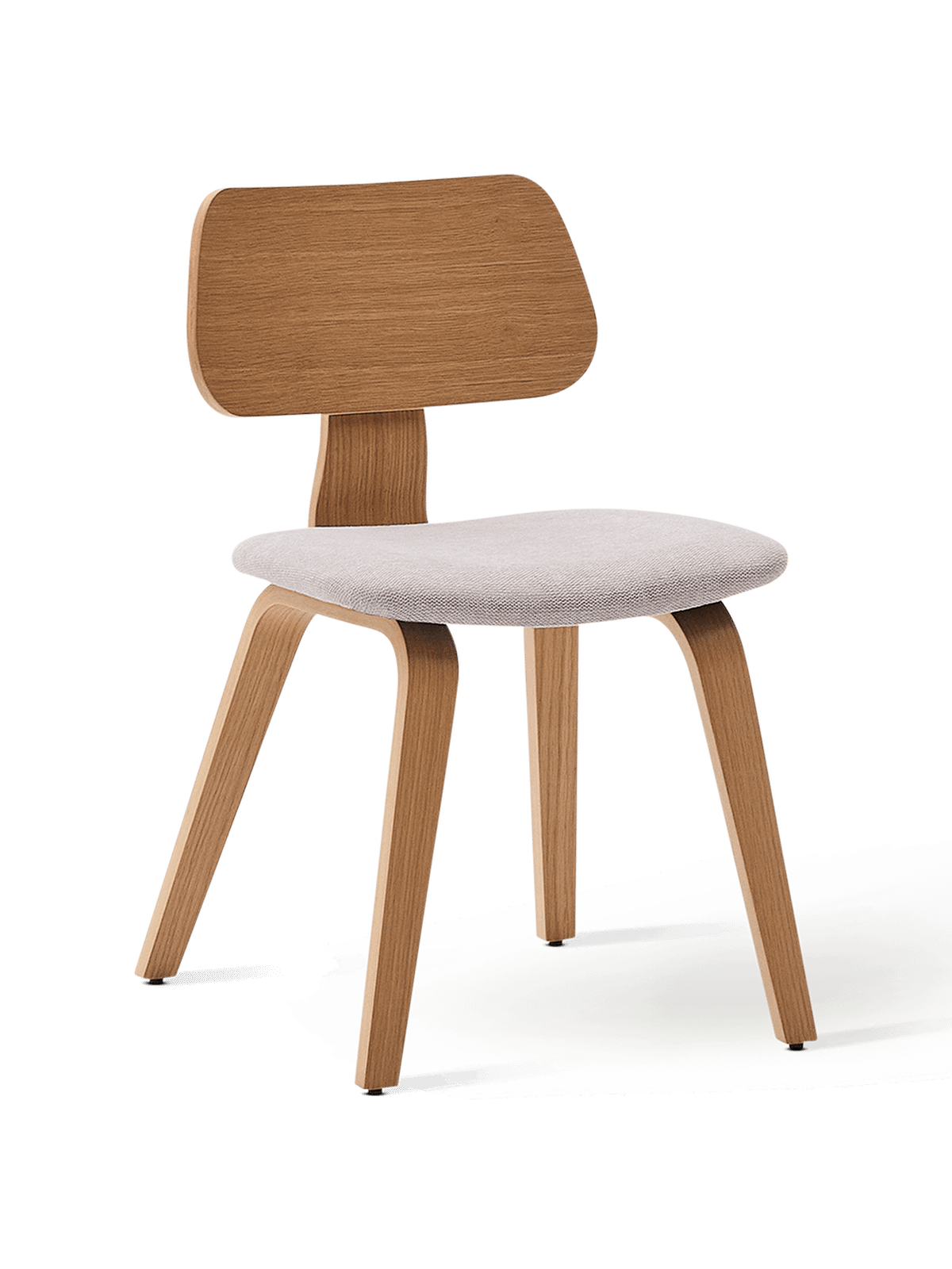 Stoel Gena Eikenfineer en Beige Chenille
