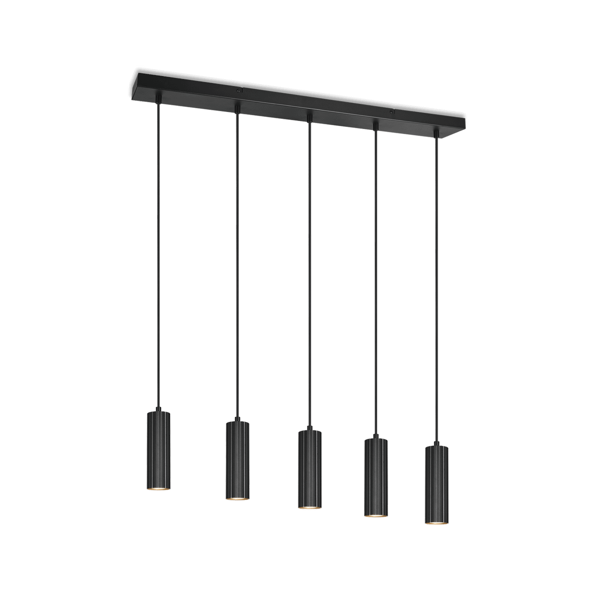 Hanglamp SOKA 5Del. Metaal Zwart