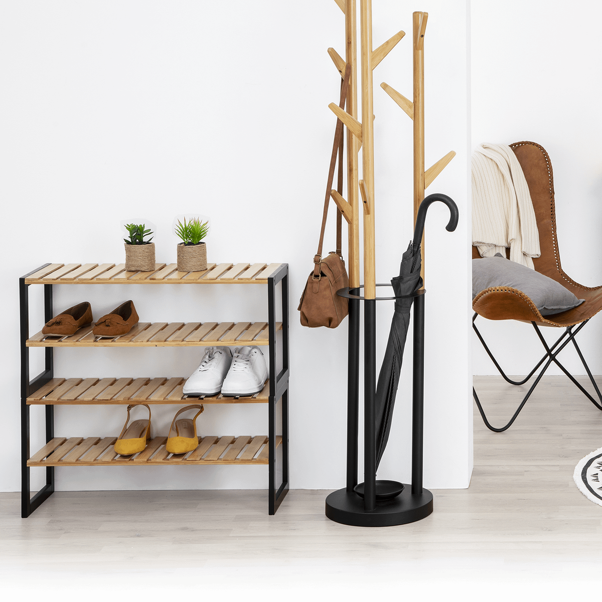 Schoenenrek BLACKWOOD Bamboe/Metaal