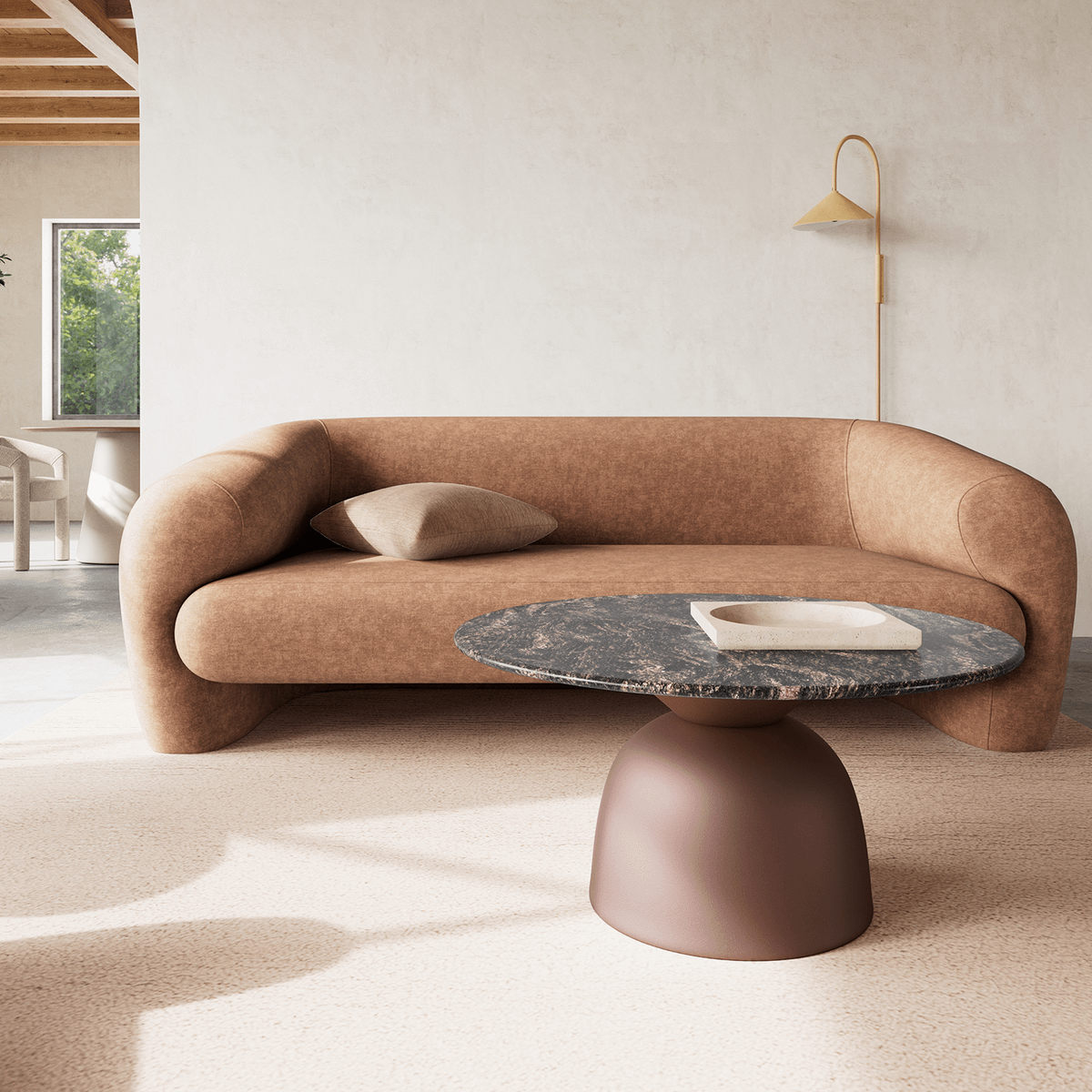 Salontafel STELLAN Ø80 Cocoa Polished Marble