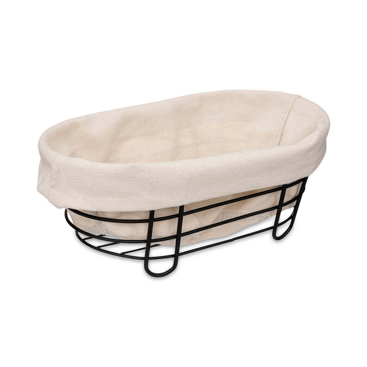 Broodmand BISTRO Ovaal Met. Zwart/Beige