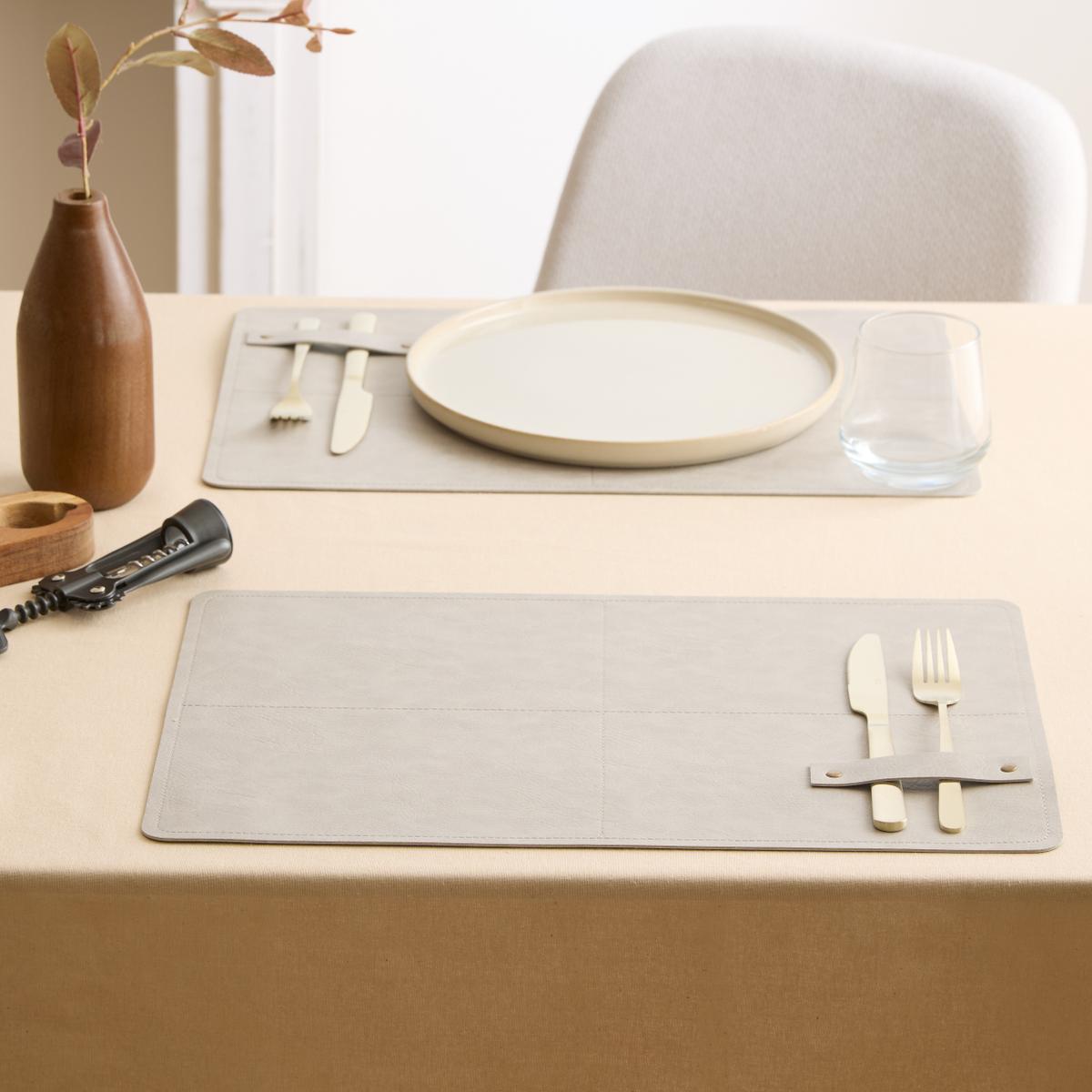 Placemat GRENN met Bestekhouder Beige