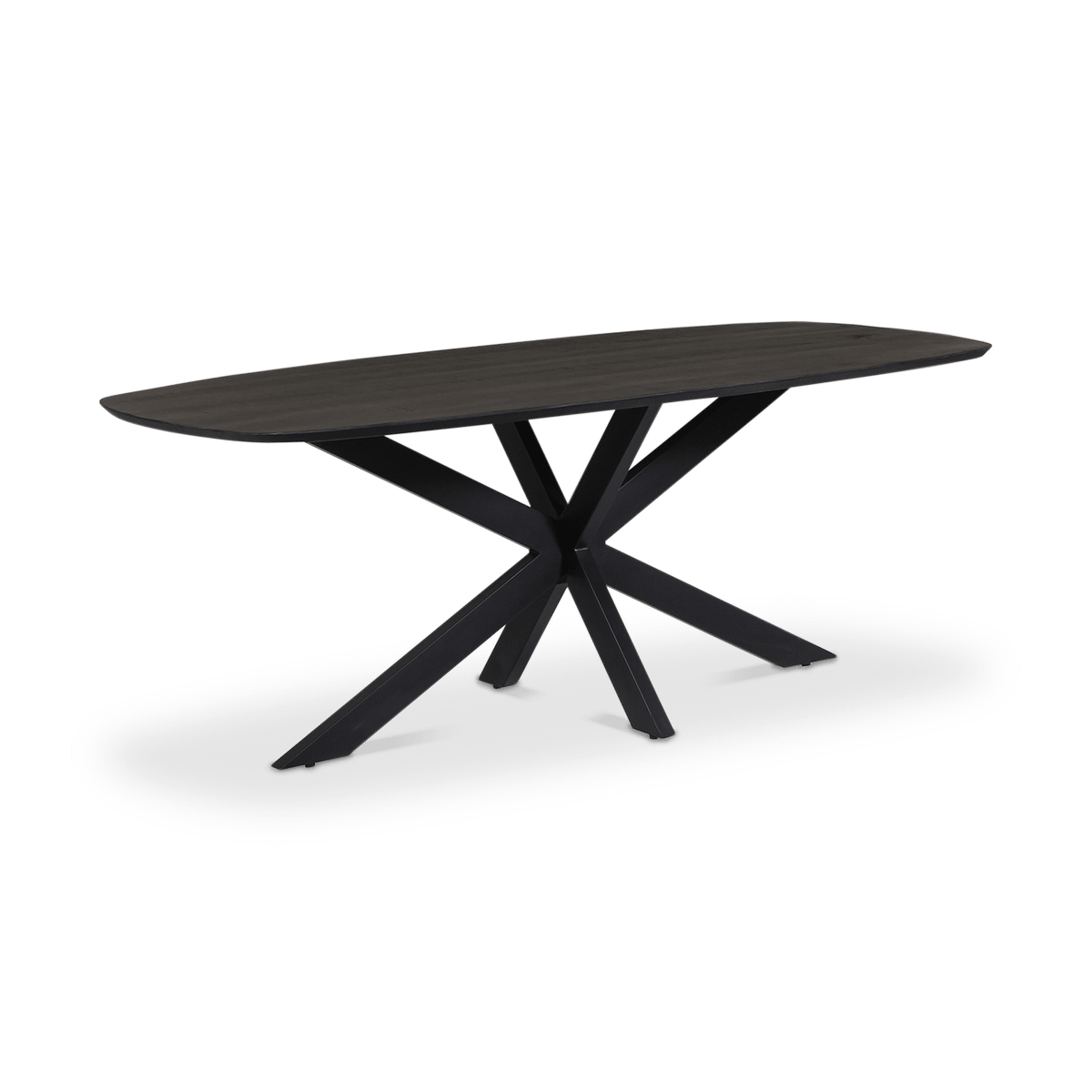Eettafel BELLARO Ovaal 200x100 Spinpoot Mangohout Zwart
