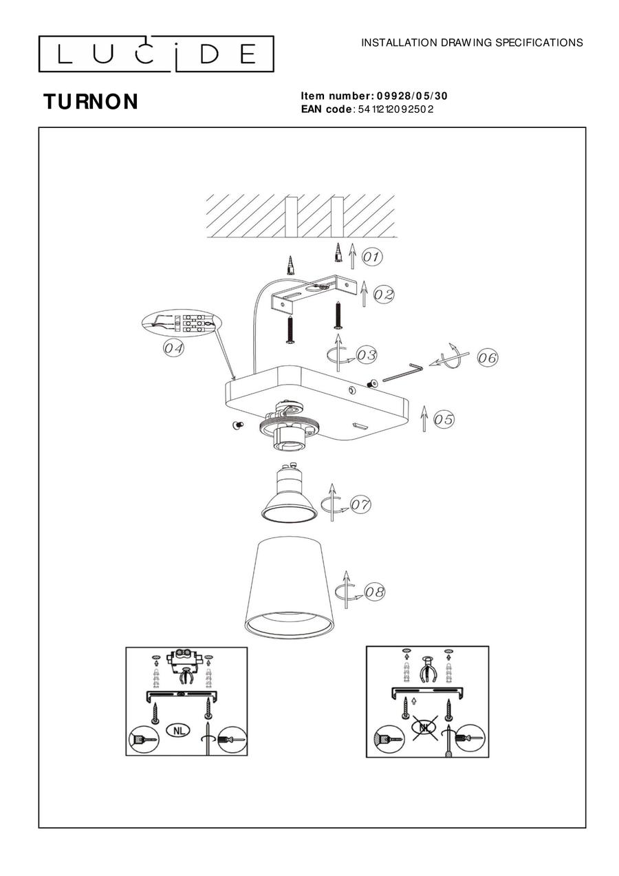 Wandspot TURNON Zwart