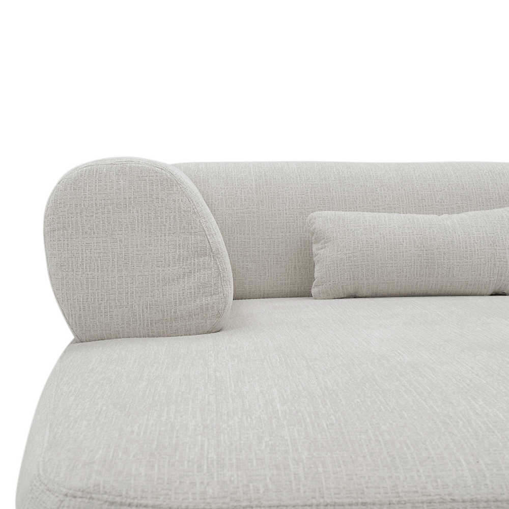 Hoeksalon DOMENICO Longchair Links - Cream