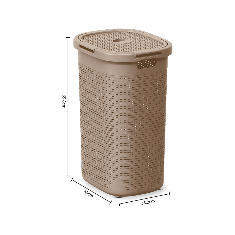 Wasmand CORBIA 60L met Deksel Linnen