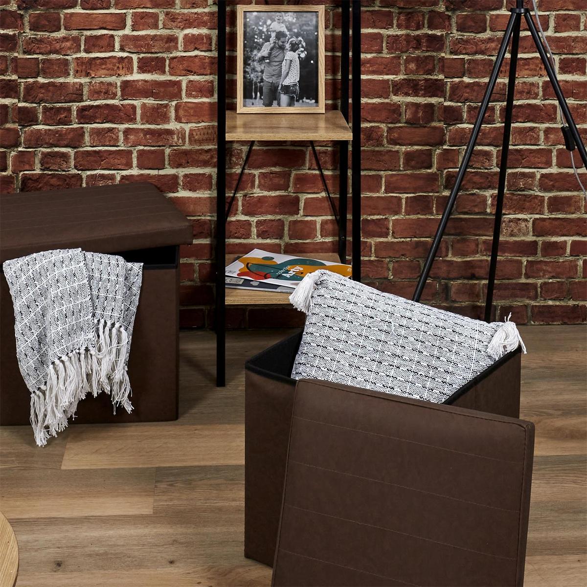 Opbergpouf BIZZOR VK Bruin
