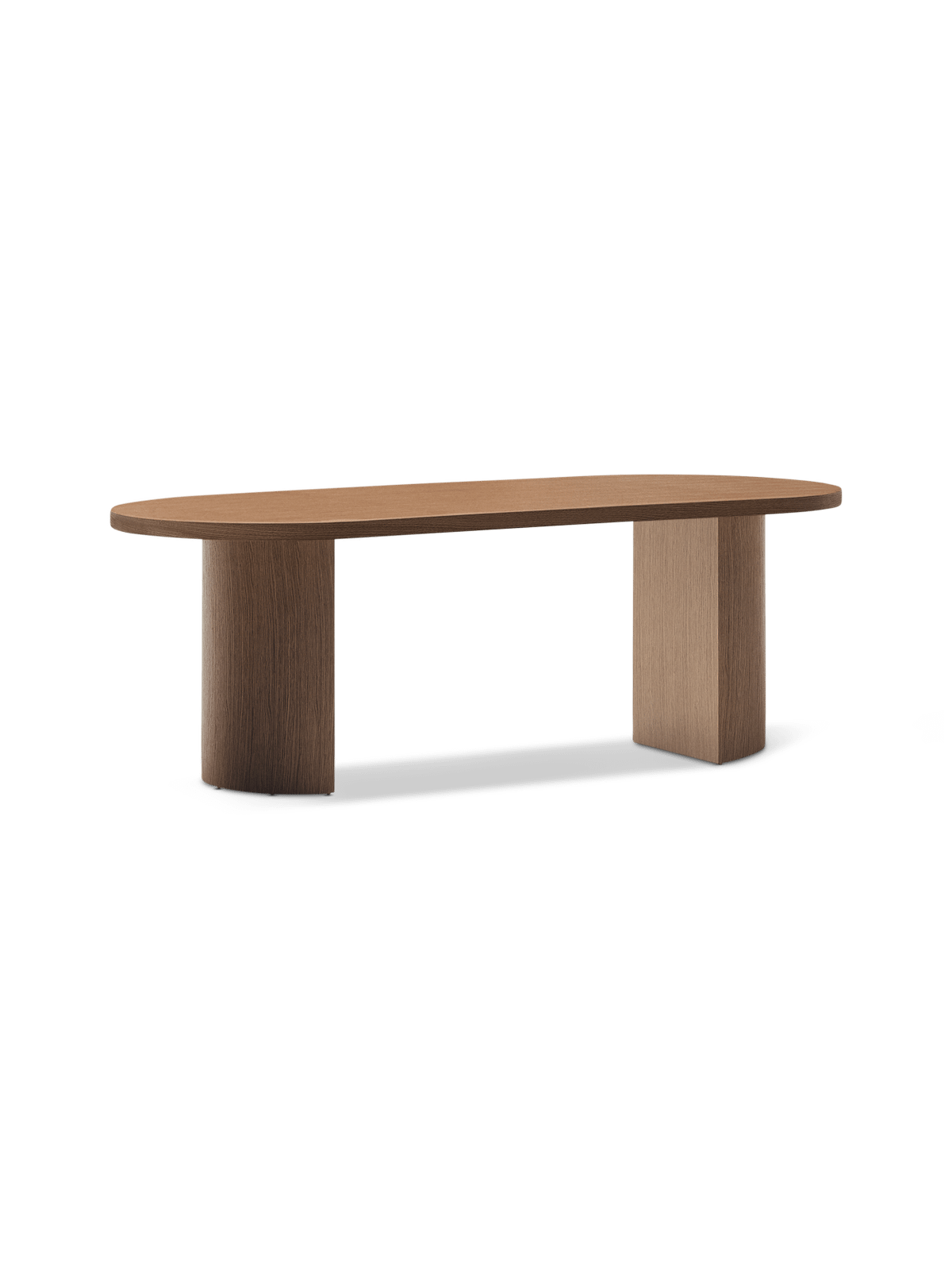 Tafel Nealy van walnootfineer met een dinkere afwerking 200 x 100 cm