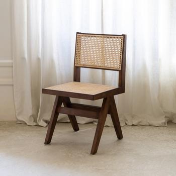Stoel JAKI Ash Wood Walnut/Rotan  Stoel JAKI Ash Wood Walnut/Rotan
