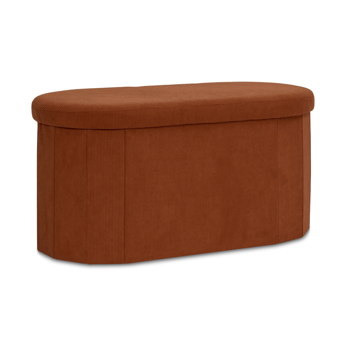 Opbergpouf COLLETE Ovaal Rib Terracotta