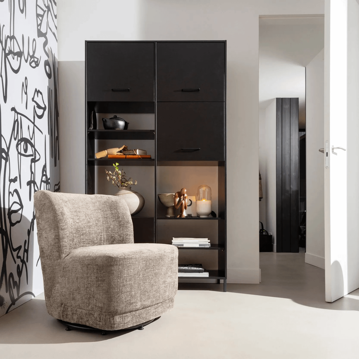 Draaifauteuil AMALIA Zand Velvet