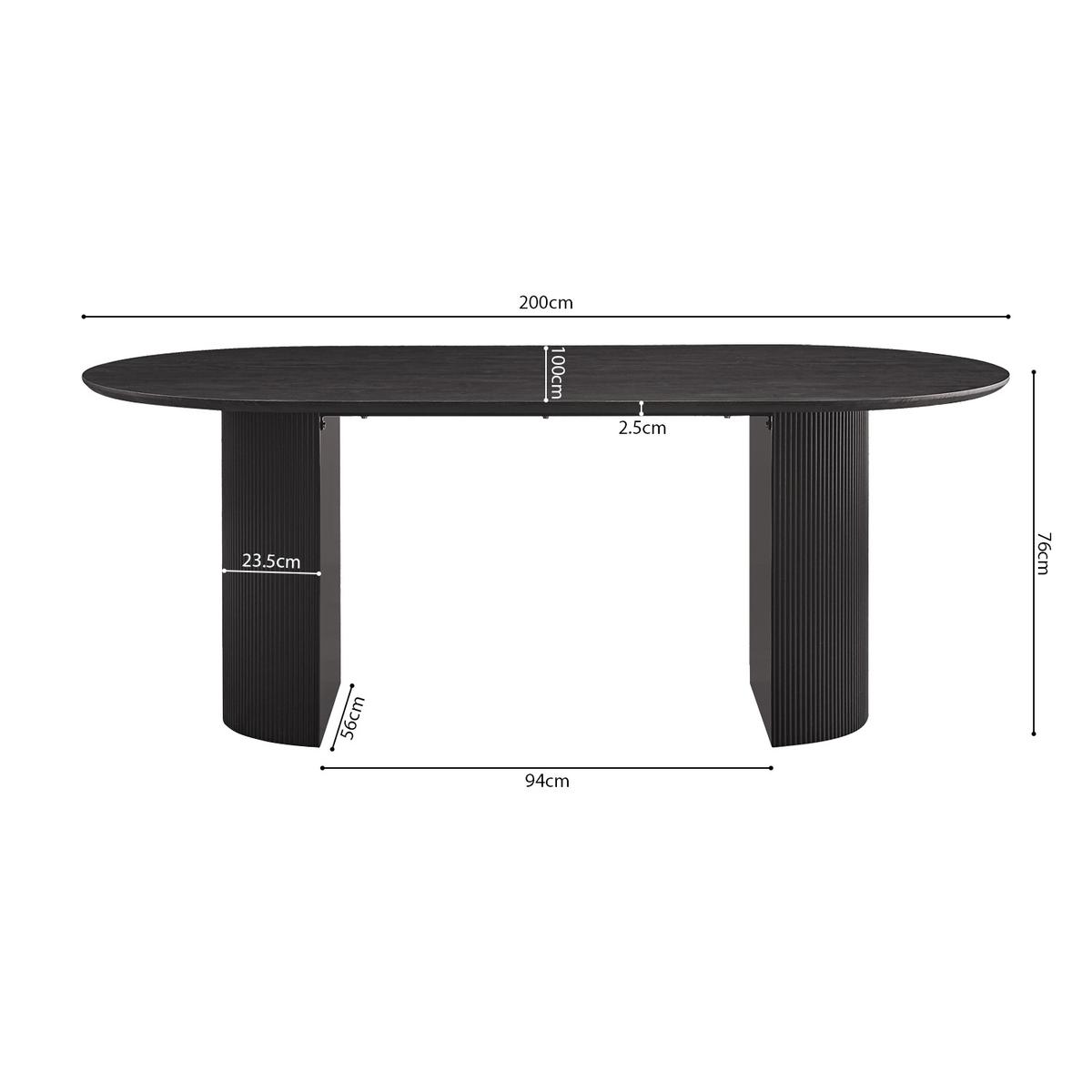 Eettafel PORTO Decor Donkerbruin 200x110