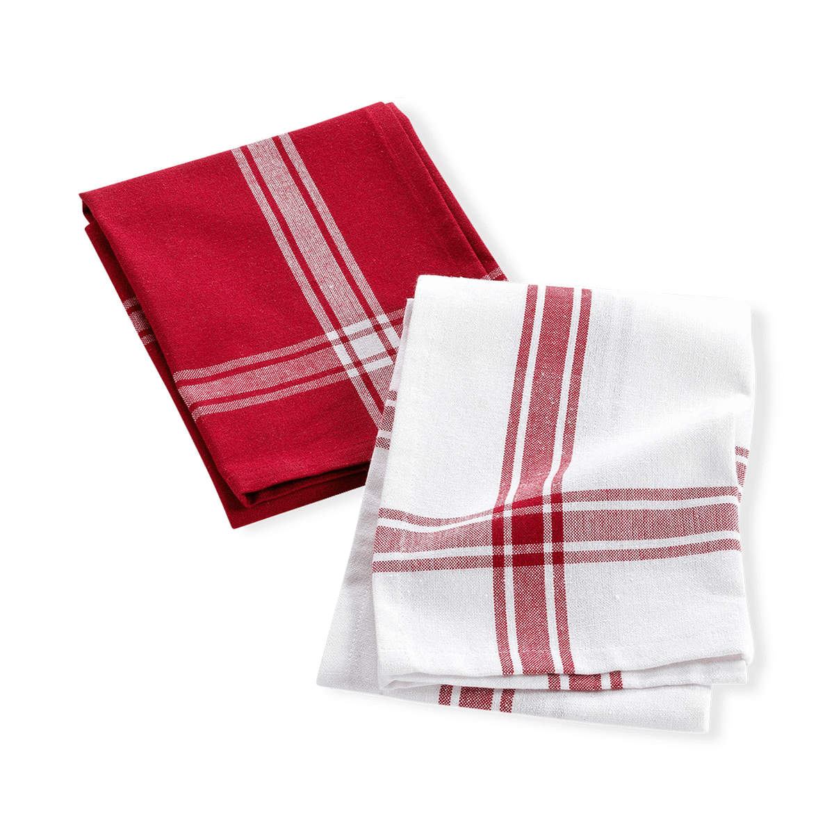 S/2 Keukenhanddoek TORCHA Katoen Wit/Rood