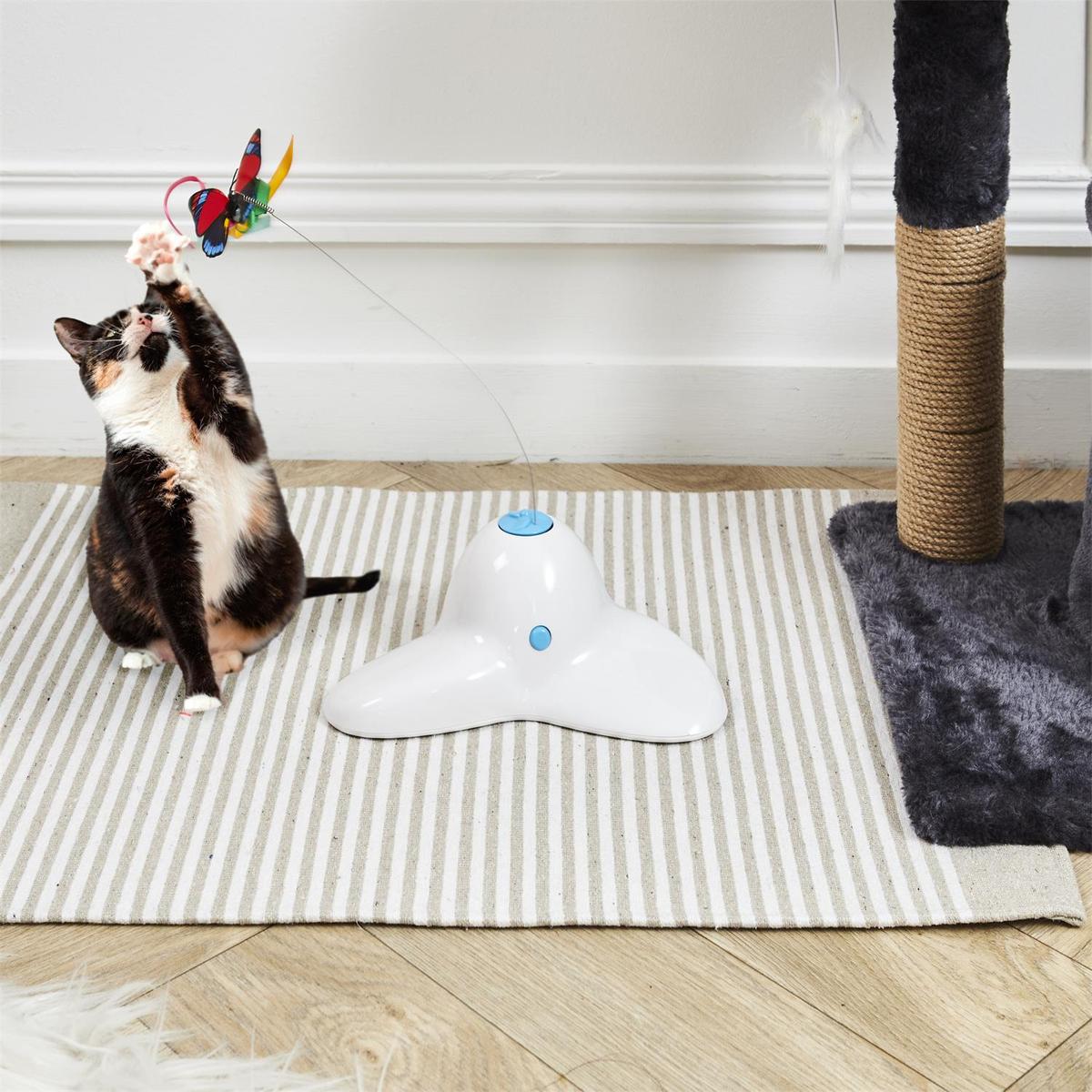 Kattenspeeltje BUTTERFLY Roterend Wit