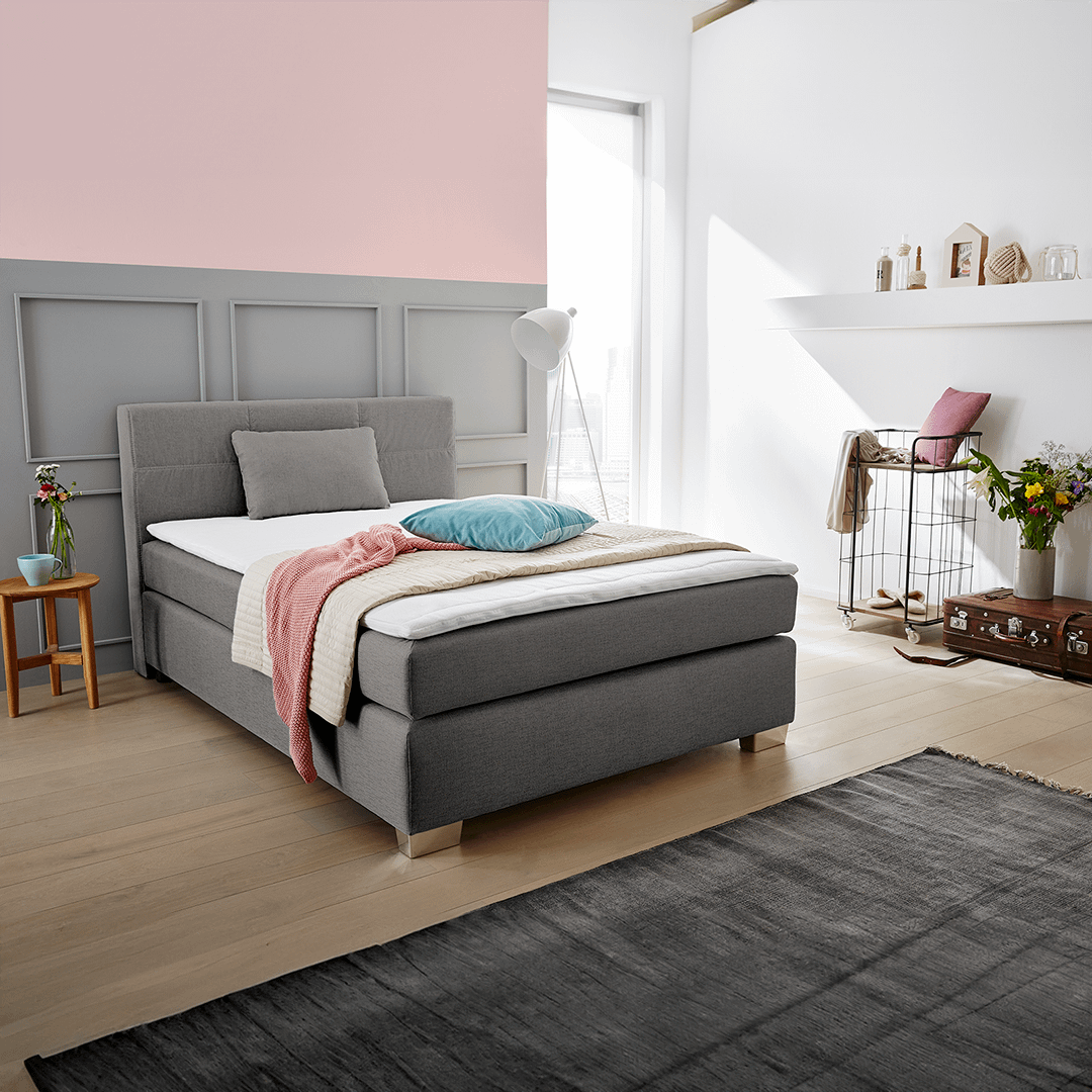 Boxspring UDEN Stof 142/09 Grijs 140x200
