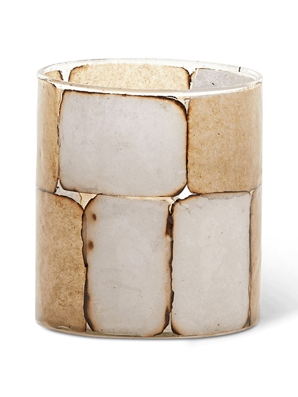 Theelichthouder Dronero M Wit/Bruin