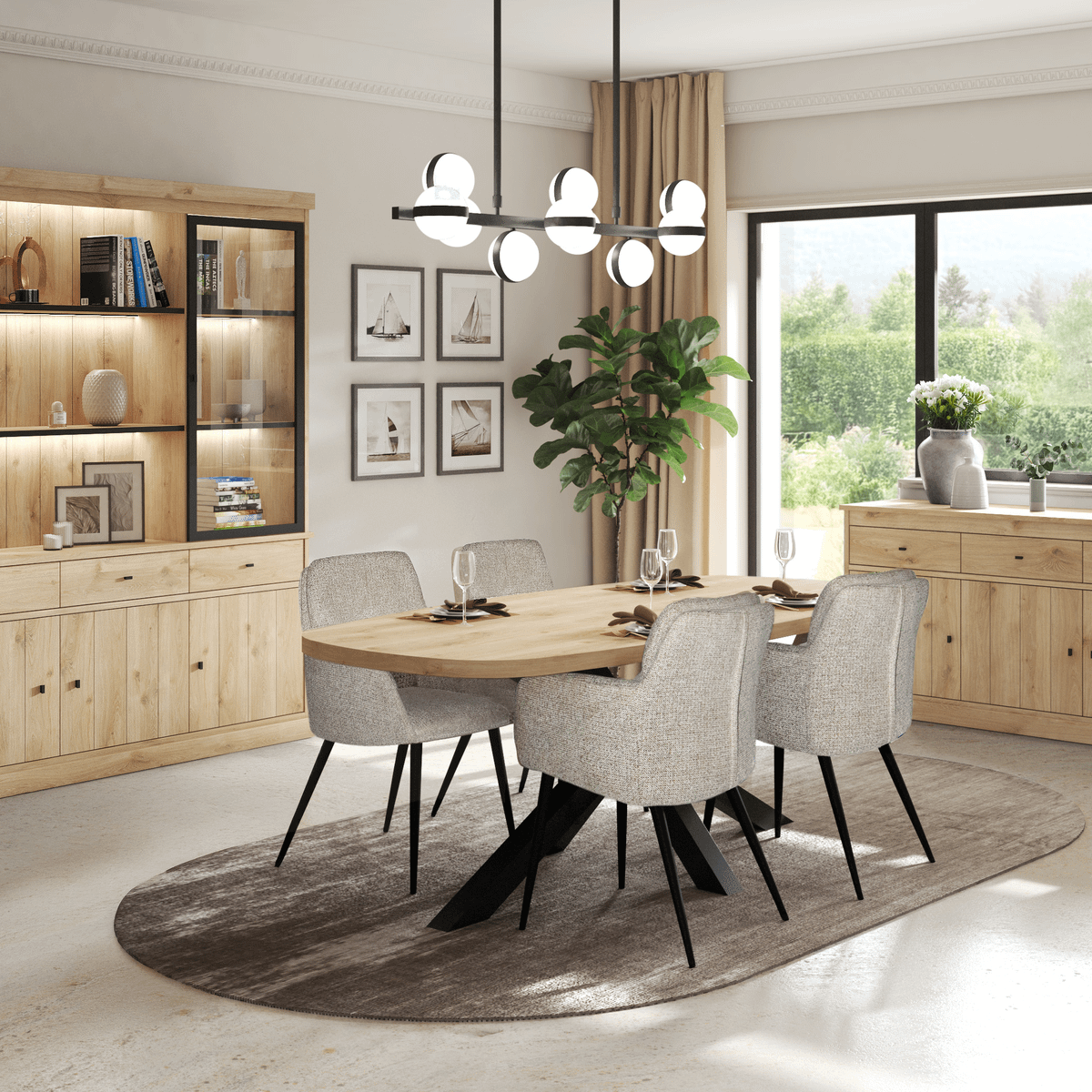 Eettafel CASTELLO Ovaal 210x101 Lichte Eik