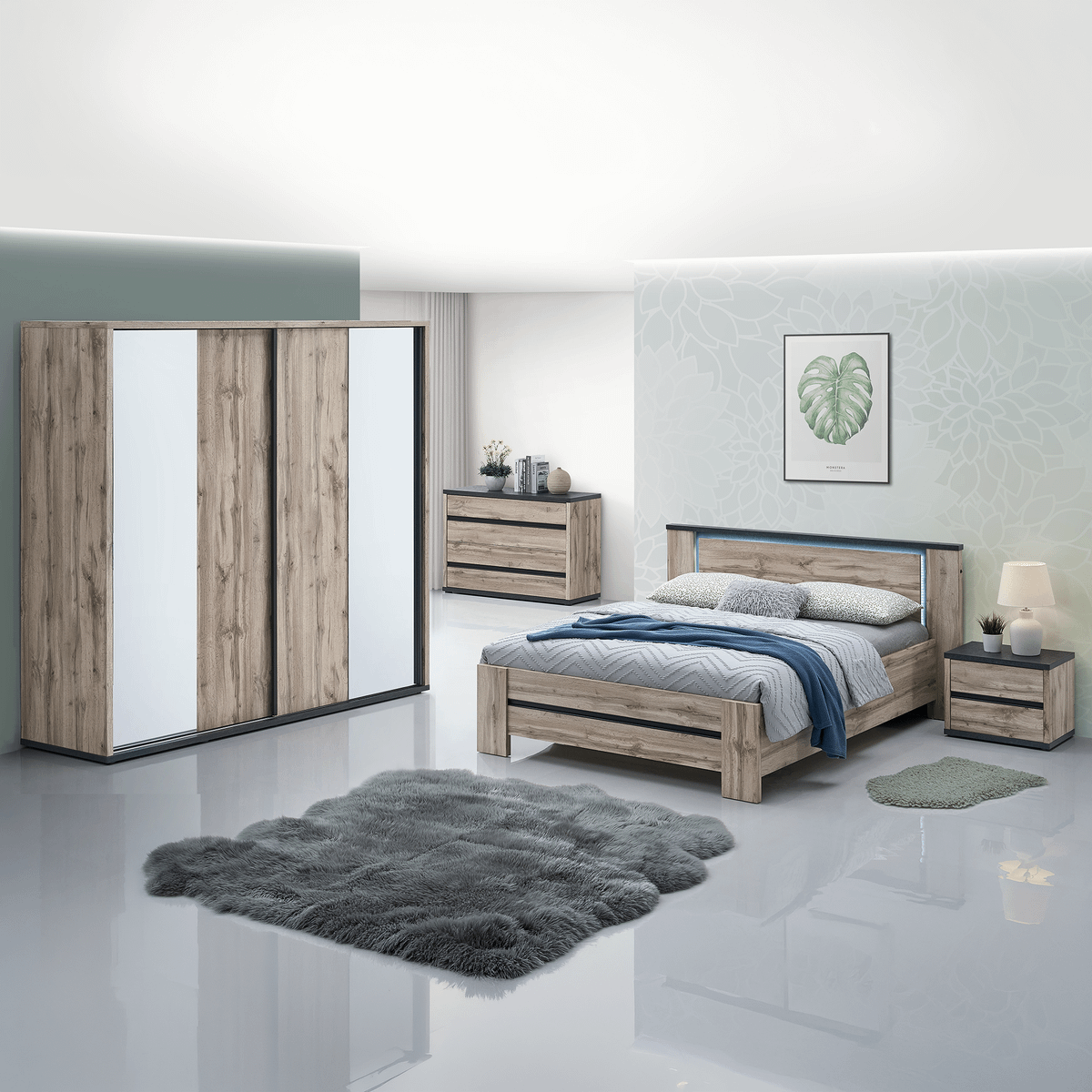 Bed COBALT Canada Oak 180x200