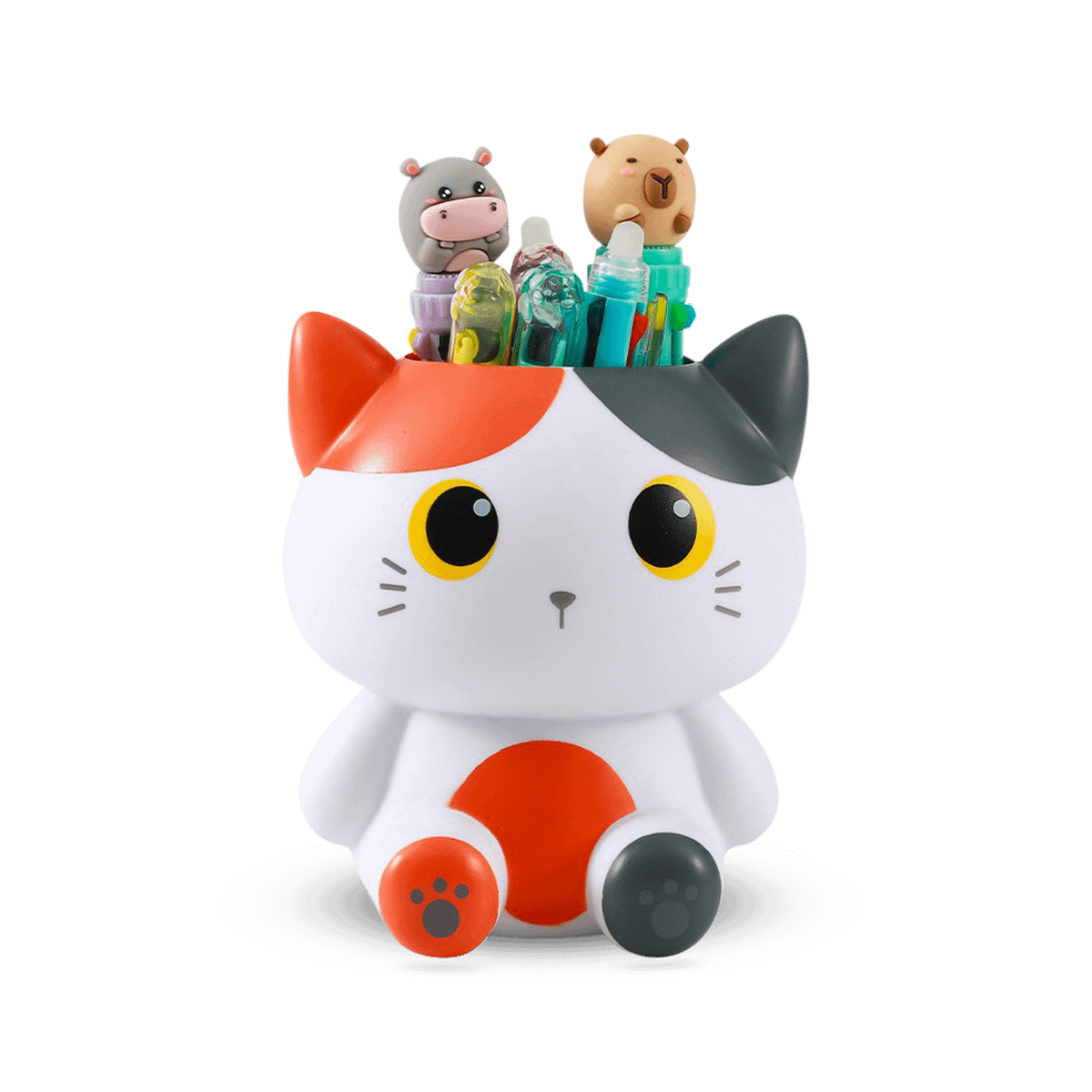 Pennenhouder ORANGE CAT Wit/Grijs/Oranje