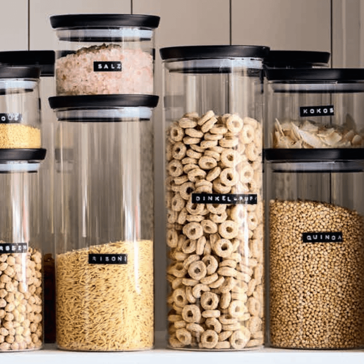 Voorraadpot BLORK 1,65l Glas M/Deksel Zwart