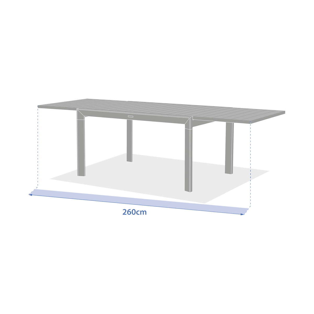 Tuintafel Verlengbaar FURORE Beige 140/260x100