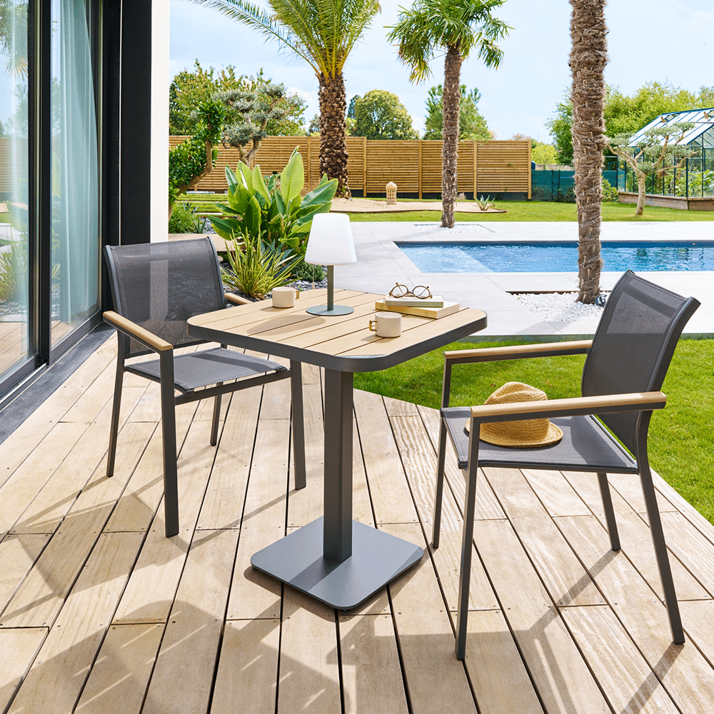 Armstoel DURELLA Grafiet/Acacia Armstoel DURELLA Grafiet/Acacia