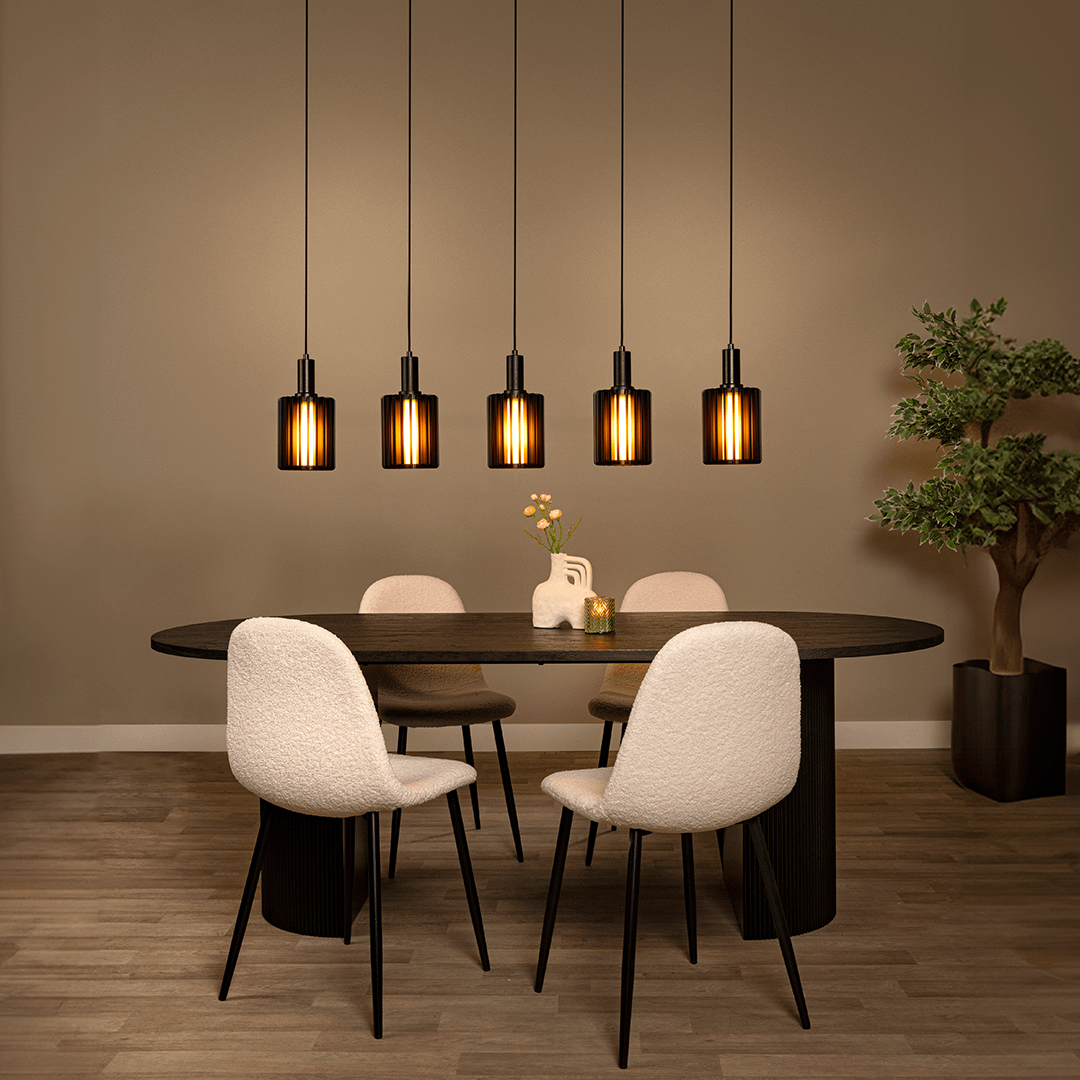 Hanglamp LAMBRES 5Del. Lang Zwart