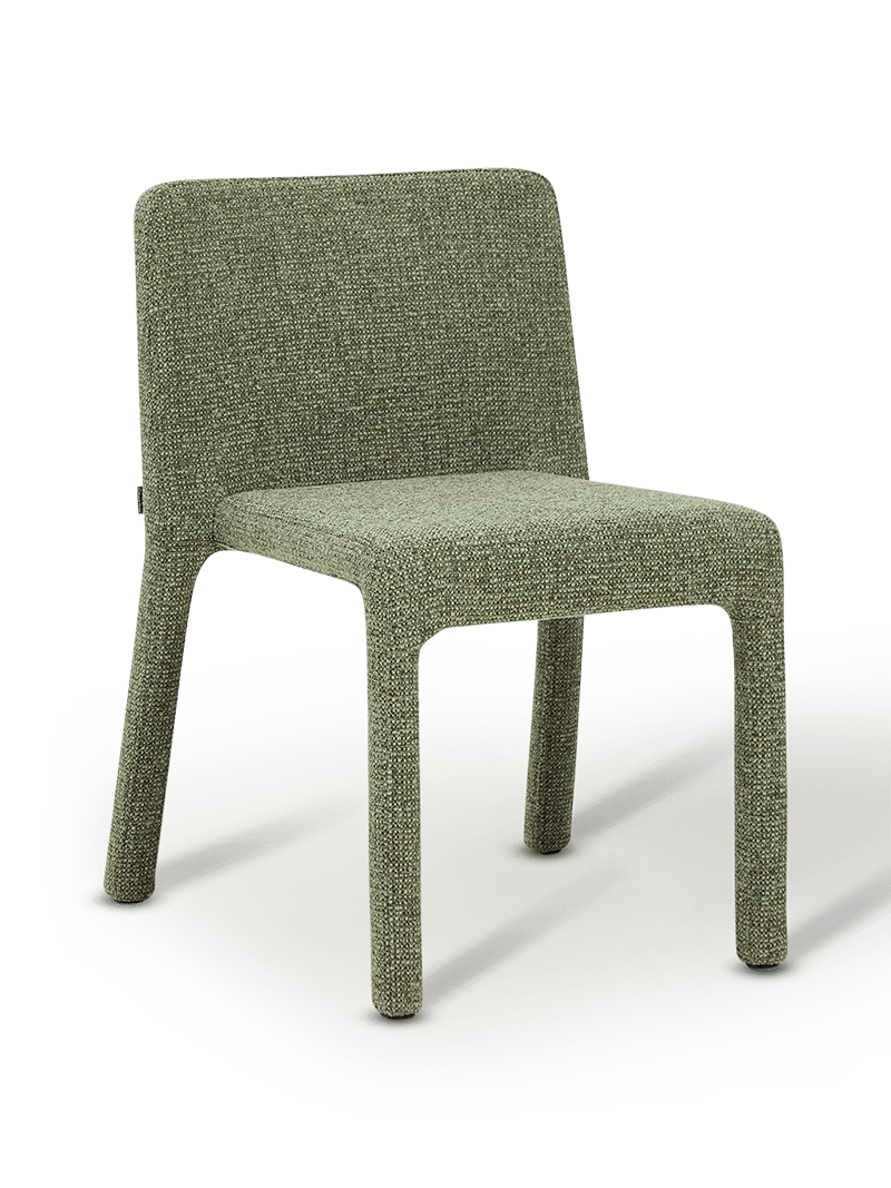 Loria stapelbare stoel in groen chenille