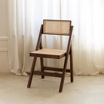 Klapstoel JACCO Ash Wood Walnut/Rotan Klapstoel JACCO Ash Wood Walnut/Rotan