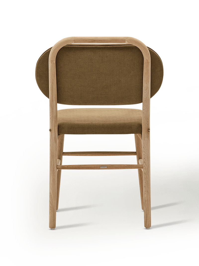 Helda stoel in groene chenille en massief eikenhout FSC Mix Credit