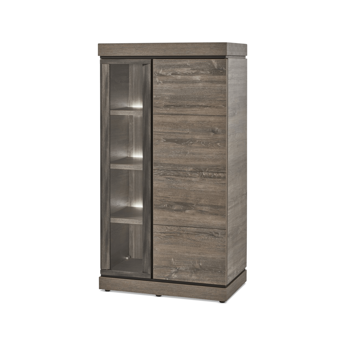 Vitrine KASIMO Rechts Eik Donkerbruin B84