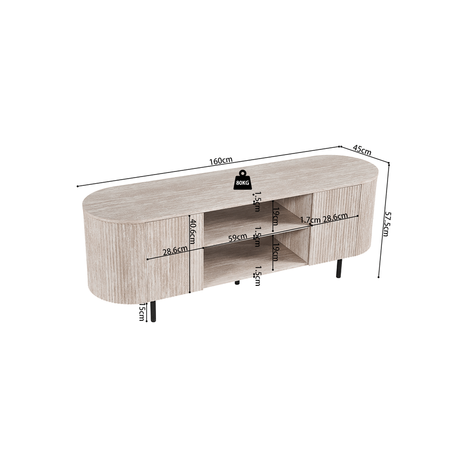 Tv-Meubel PORTO B160 Travertijnlook Tv-Meubel PORTO B160 Travertijnlook