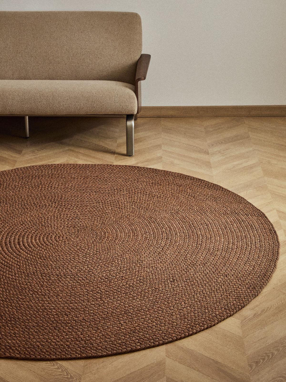 Vloerkleed Despas van synthetische vezels terracotta ⌀200 cm