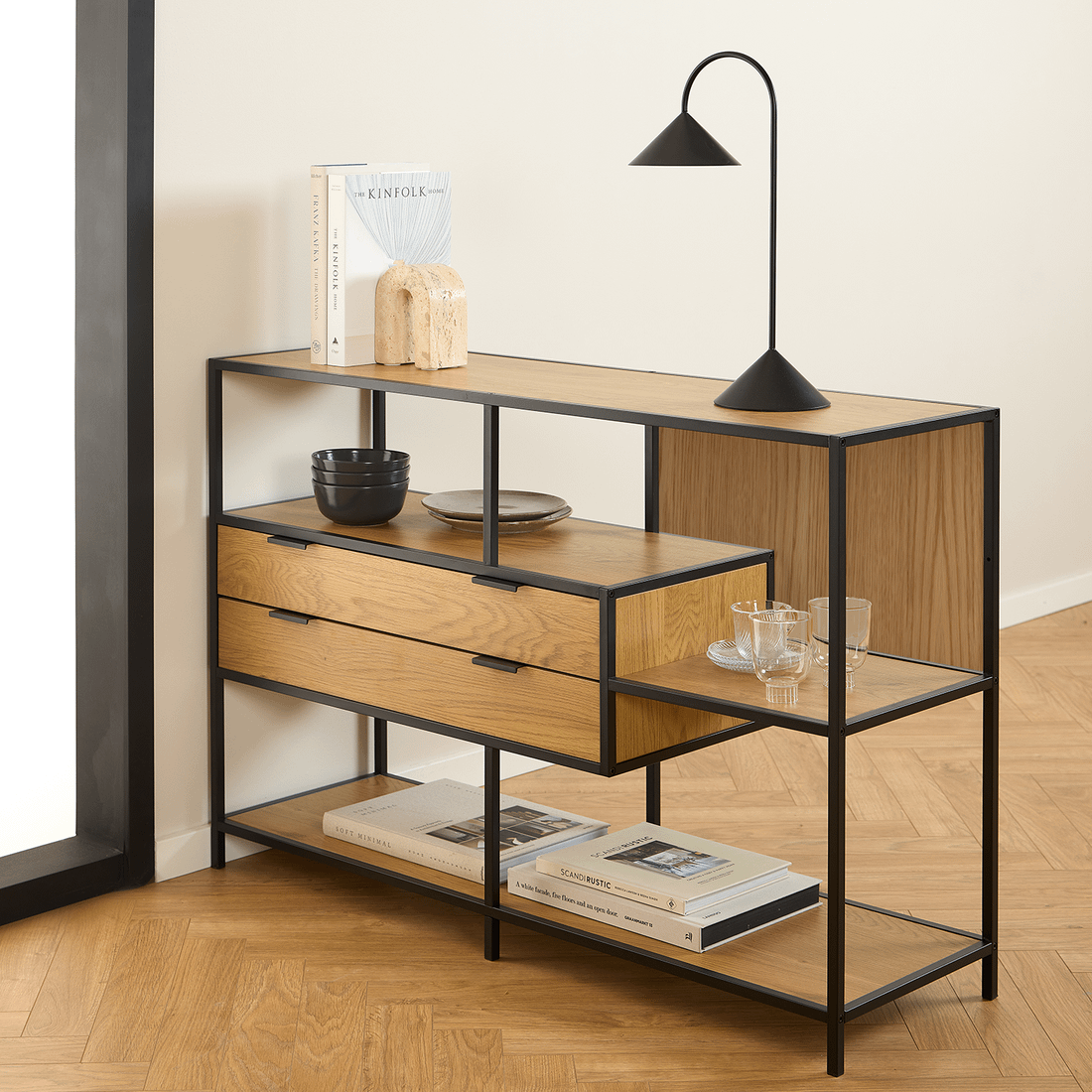 Console BOKSKAP Wild Oak Assymetrisch B114 Console BOKSKAP Wild Oak Assymetrisch B114