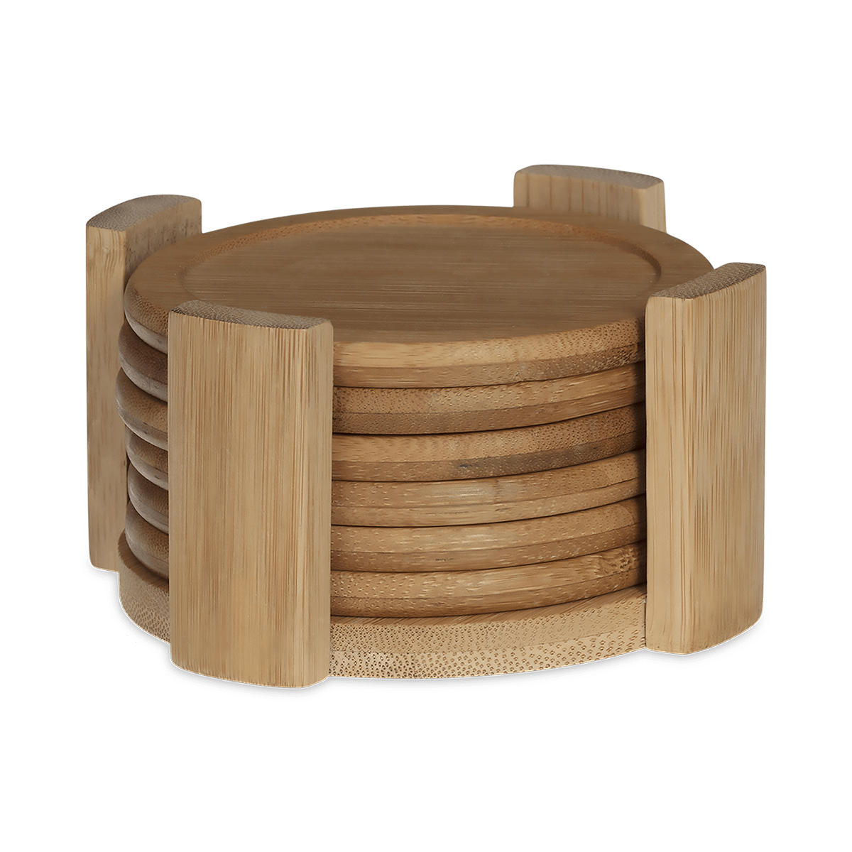S/6 Glasonderzetter BAMB Bamboe Rond